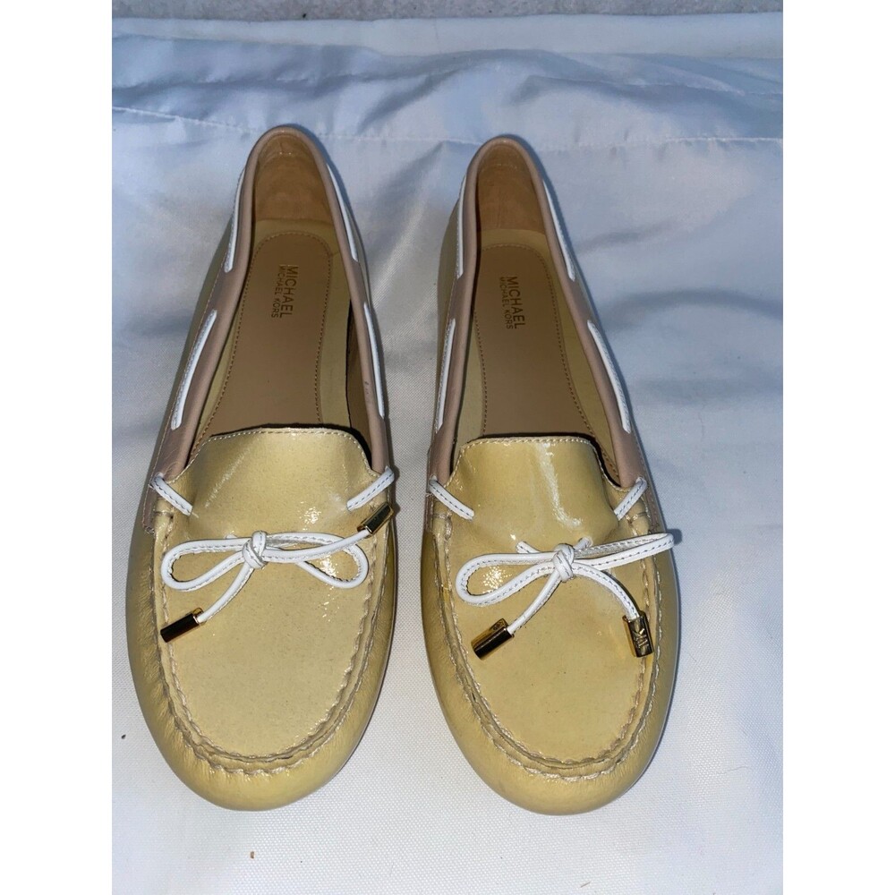 Michael Kors Flat Espadrilles Size 9m Beige Cream White Leather Tassels ME16L